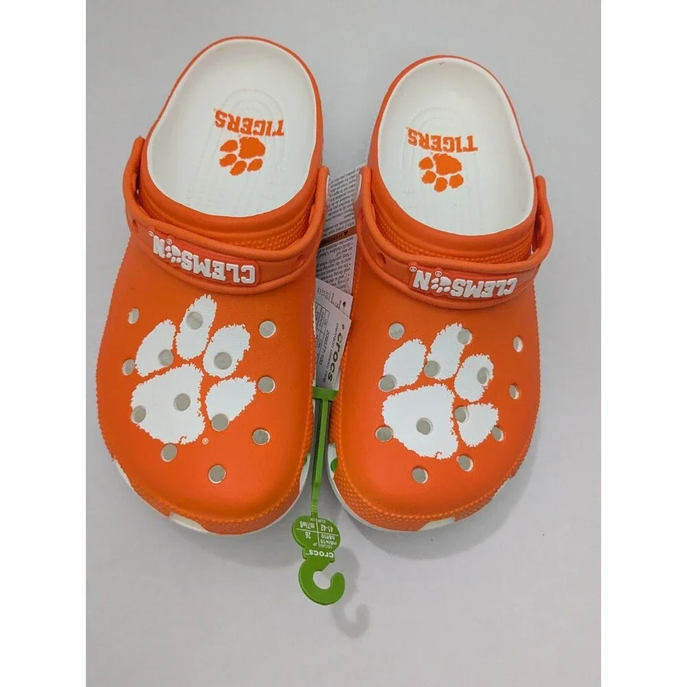 Clemson Crocs Classic Clogs for Men 8 and Women 10 NEW Tigers SC Orange White